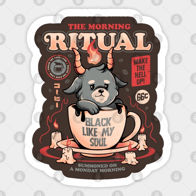 The Morning Ritual - Cute Baphomet Coffee Gift Sticker by eduely